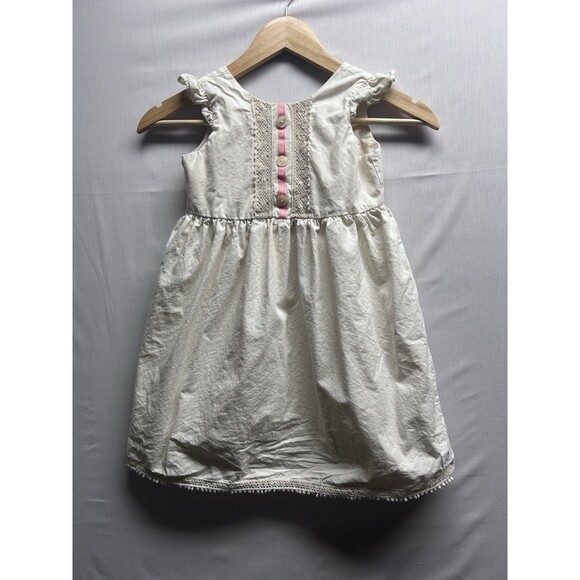 Darling Mae by Rirac and Ruffles Girls 6 Cream Dress Buttons Lace Boutique - Picture 1 of 11